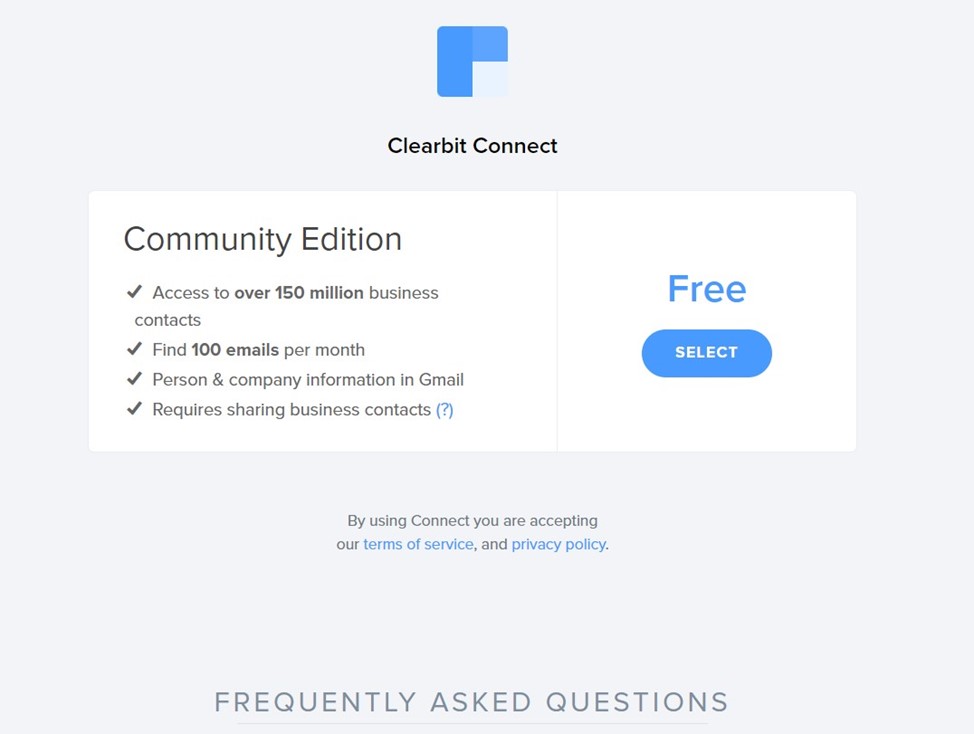 Clearbit Connect Email Finder
